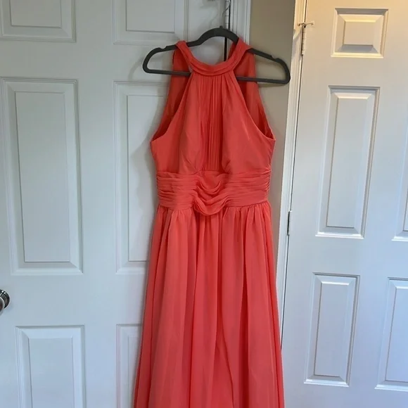 Hebeos A-Line/Princess Halter Sleeveless Ruched Floor-Length Chiffon Dresses - Picture 2 of 8